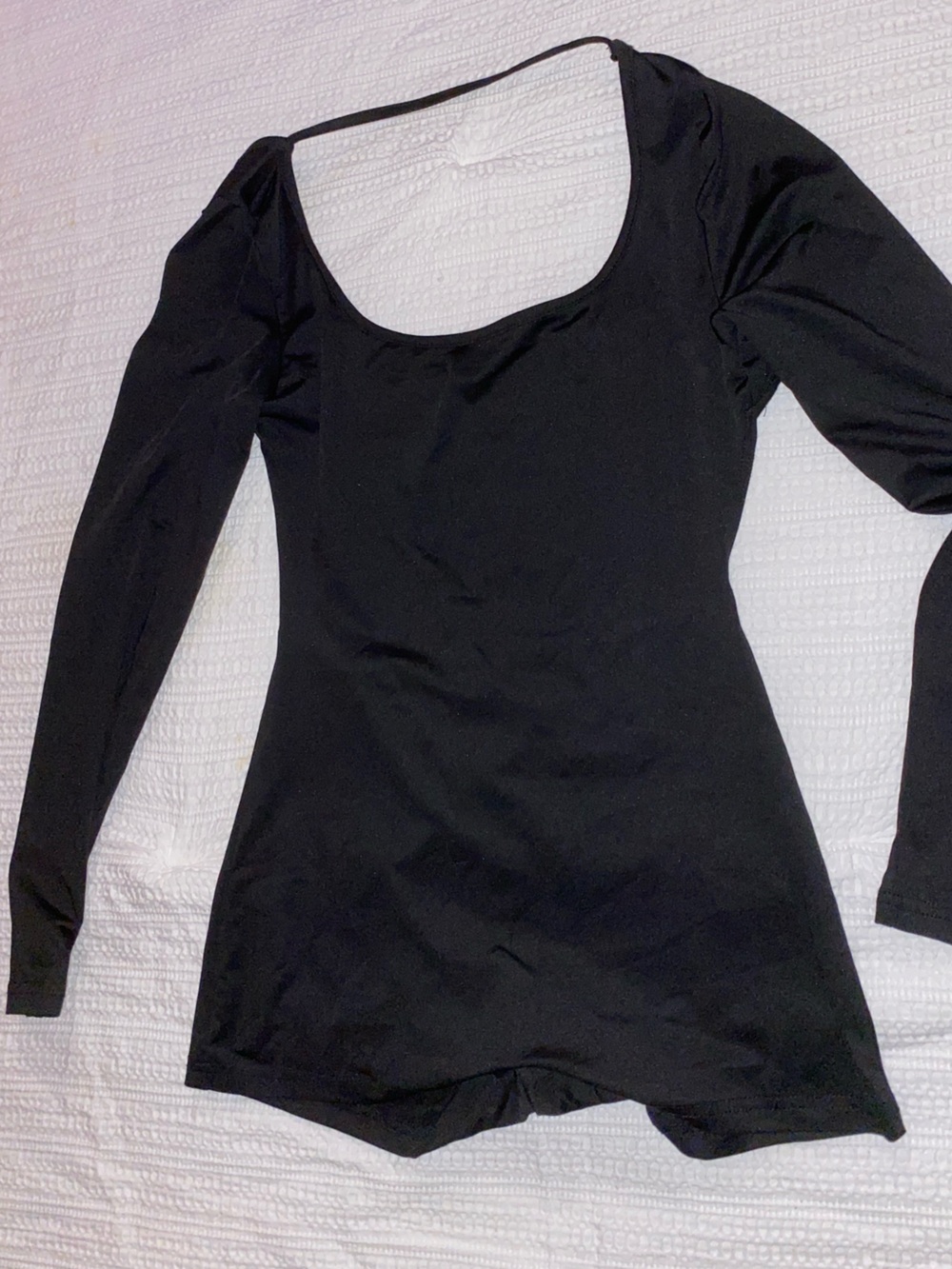 SHEIN Black Long Sleeve Scoop Neck Romper